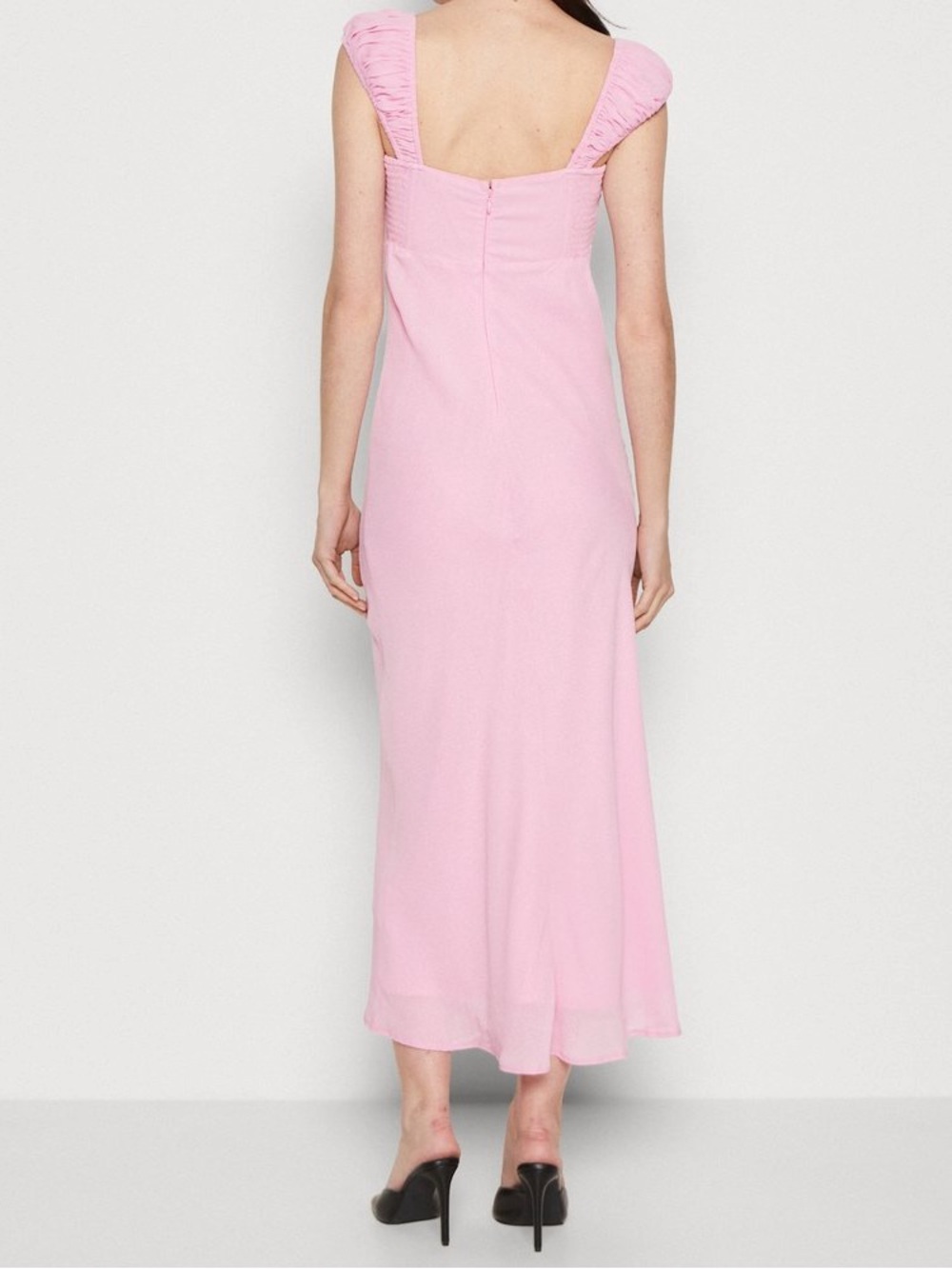 Abercrombie & Fitch NWT Cap Sleeve Midi Dress Lined Sweetheart Neckline Pink - Picture 2 of 7